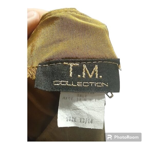 Vintage Mustard Pencil Skirt T.M.Collection Size 14 - Picture 3 of 3